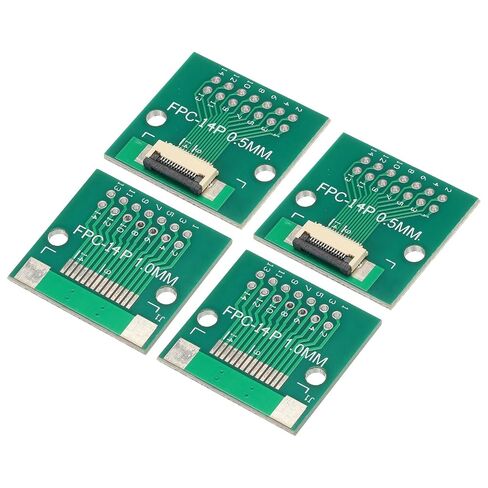 MECCANIXITY FPC FFC PCB Converter Board 14P 0.5mm on Socket Side, Back 1.0mm, to DIP 2.54mm for LCD 3D Printer Camera DVD TV Laptop Pack of 4 in Kuwait