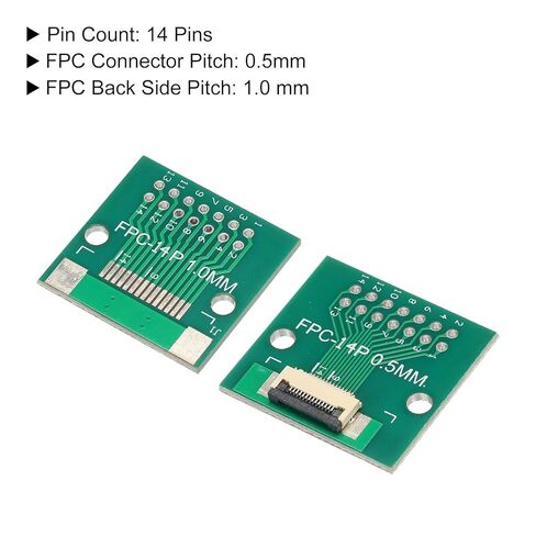 MECCANIXITY FPC FFC PCB Converter Board 14P 0.5mm on Socket Side, Back 1.0mm, to DIP 2.54mm for LCD 3D Printer Camera DVD TV Laptop Pack of 4 in Kuwait