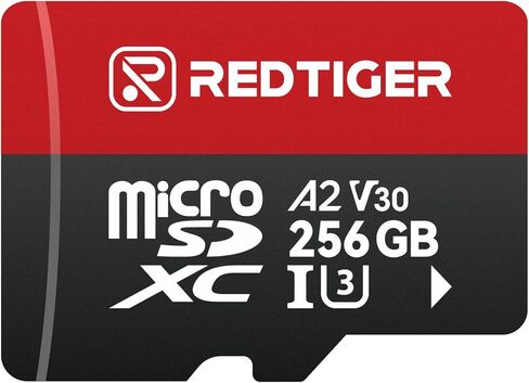 REDTIGER High Speed 256GB Micro SD Card with Adapter, microSDXC UHS-I Class 10, U3, V30 A2, Support for Dash Cam and 4K Video Recording, Adapter for Dash Cams in Kuwait