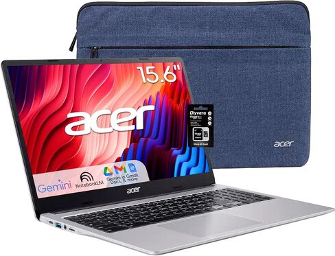 كمبيوتر محمول acer Chromebook 15.6 بوصة FHD، Intel Celeron N4500، ذاكرة 4 جيجابايت، تخزين 128 جيجابايت (64 جيجابايت eMMC + بطاقة SD 64 جيجابايت)، تخزين سحابي 2 تيرابايت، 2 X USB-C & A، Google AI Pro، بلوتوث، Wi-Fi 6، صوت DTS، نظام تشغيل Chrome in Kuwait
