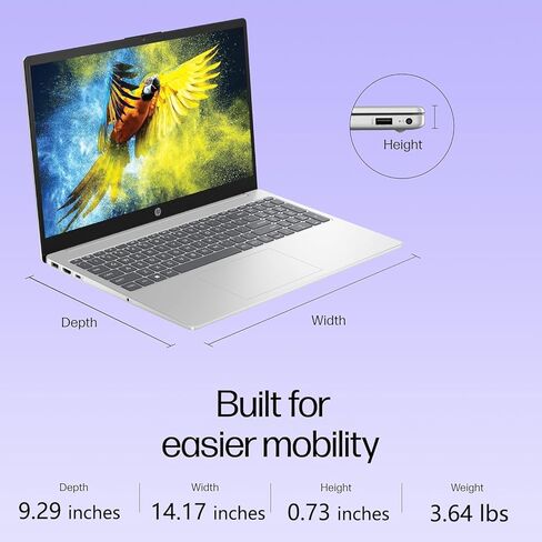كمبيوتر محمول HP Essential للمنزل والطلاب مع Office 365، إصدار 2026، ذاكرة الوصول العشوائي 8 جيجابايت - معالج Intel SSD سعة 256 جيجابايت - شاشة FHD، محرك أقراص ثابتة خارجي 500 جيجابايت، تصميم محمول، مساعد الطيار AI، Windows 11 Home (متجدد) in Kuwait