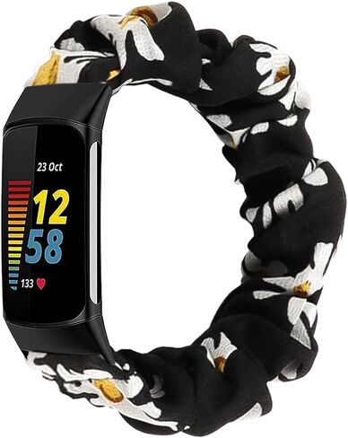 Scrunchie Bands for Compatible with Fitbit Charge 5/6 Women Strap Elastic Scrunchy Replacement Watch Soft Stretchy Band For Charge 5/6 in Saudi Arabia
