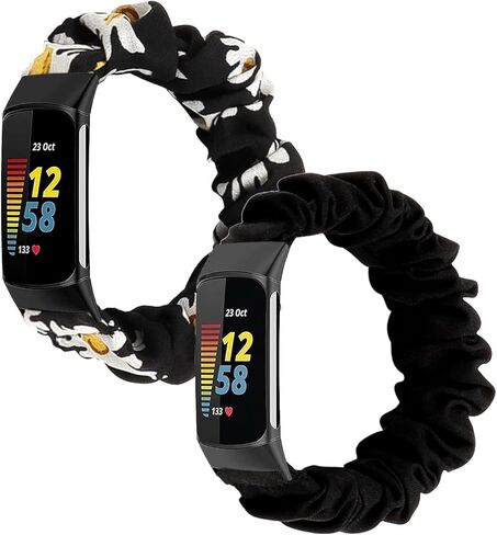 Scrunchie Bands for Compatible with Fitbit Charge 5/6 Women Strap Elastic Scrunchy Replacement Watch Soft Stretchy Band For Charge 5/6 in Saudi Arabia