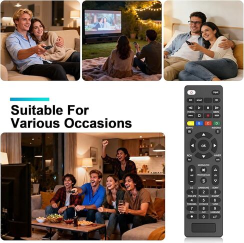 جهاز التحكم عن بعد للتلفزيون العالمي لأجهزة Samsung وLG وTCL وPhilips وVizio وHisense وSharp وSony وPanasonic وSanyo وInsignia وToshiba وغيرها من العلامات التجارية LCD LED 3D HDTV جهاز التحكم عن بعد للتلفزيون الذكي in Kuwait