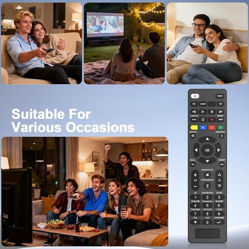 جهاز التحكم عن بعد للتلفزيون العالمي لأجهزة Samsung وLG وTCL وPhilips وVizio وHisense وSharp وSony وPanasonic وSanyo وInsignia وToshiba وغيرها من العلامات التجارية LCD LED 3D HDTV جهاز التحكم عن بعد للتلفزيون الذكي in Kuwait