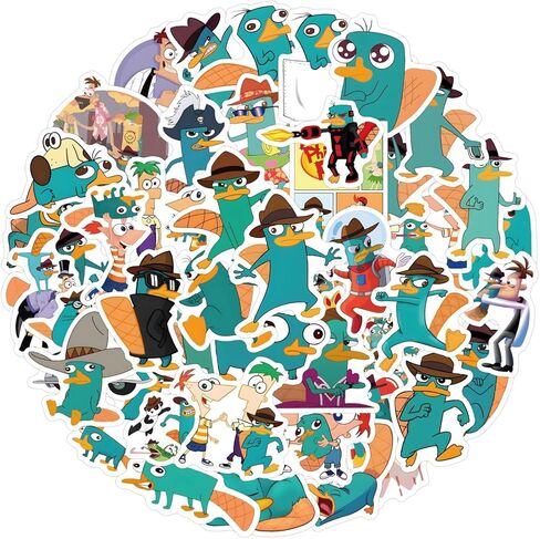 55 قطعة من ملصقات Perry The Platypus لزجاجة المياه للأطفال، ملصقات Phineas and Ferbs الرائعة، شارات مقاومة للماء لأجهزة الكمبيوتر المحمولة، وممتص الصدمات، والدراجة، والكمبيوتر، وقصاصات الهاتف in Kuwait