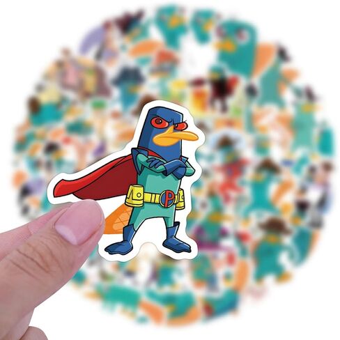 55 قطعة من ملصقات Perry The Platypus لزجاجة المياه للأطفال، ملصقات Phineas and Ferbs الرائعة، شارات مقاومة للماء لأجهزة الكمبيوتر المحمولة، وممتص الصدمات، والدراجة، والكمبيوتر، وقصاصات الهاتف in Kuwait