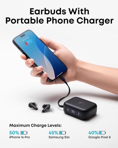 Soundcore P41i by Anker, Adaptive Noise Cancelling Earbuds with Portable Phone Charger, Only for USB-C Charging, 12H Playtime, 192H with Case Wireless Bluetooth Earbuds(Renewed) in Kuwait