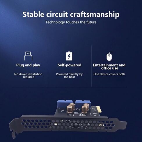 JMT اللوحة الأمامية PCI-E X1 إلى محول USB-A مزدوج USB 3.0 5 جيجابت في الثانية توسيع عالي السرعة لدعم سطح المكتب x1 x4 x8 x16 (19Pin - لا يتطلب طاقة) in Kuwait
