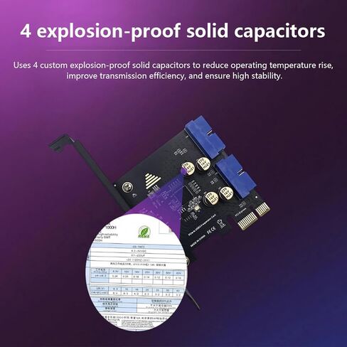 JMT اللوحة الأمامية PCI-E X1 إلى محول USB-A مزدوج USB 3.0 5 جيجابت في الثانية توسيع عالي السرعة لدعم سطح المكتب x1 x4 x8 x16 (19Pin - لا يتطلب طاقة) in Kuwait