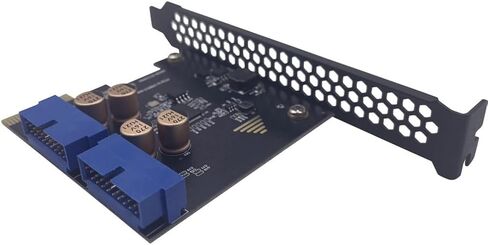 JMT اللوحة الأمامية PCI-E X1 إلى محول USB-A مزدوج USB 3.0 5 جيجابت في الثانية توسيع عالي السرعة لدعم سطح المكتب x1 x4 x8 x16 (19Pin - لا يتطلب طاقة) in Kuwait