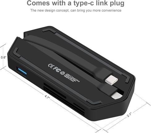WGGE USB C Travel Dock, USB C/Type c Hub 8-in-1 USB C Hub Adapter with VGA Port,Type c Port, MicroSD/SD/TF/CF Card Reader,USB 3.0 Port,CompactFlash,USB C Charging Port for USB C Devices in Kuwait