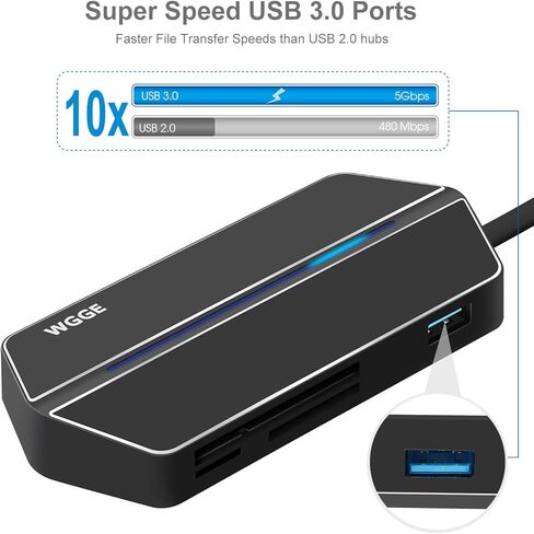 WGGE USB C Travel Dock, USB C/Type c Hub 8-in-1 USB C Hub Adapter with VGA Port,Type c Port, MicroSD/SD/TF/CF Card Reader,USB 3.0 Port,CompactFlash,USB C Charging Port for USB C Devices in Kuwait