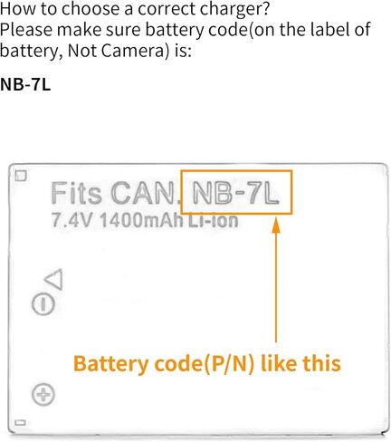 شاحن حائط Norifon NB-7L لكاميرات Canon PowerShot G10 وPowerShot G11 وPowerShot G12 وPowerShot SX30 والمزيد مع قابس قابل للطي in Kuwait