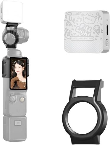 Magnetic Fill Light Compatible with DJI Pocket 3, for 3-Step Color Control, Quick-Release Use & Long Battery Life (White Single Light Kit) in Kuwait