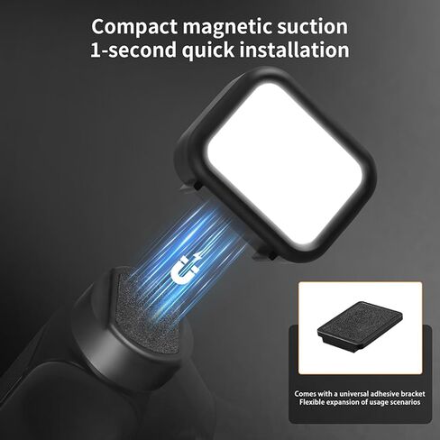 Mini Fill Light for Insta360 Link2/2C/2PRO, Magnetic LED Video Light with 4 Color Temperatures & Stepless Dimming, Portable Camera Light for Live Streaming, Video Recording, Vlogging in Kuwait