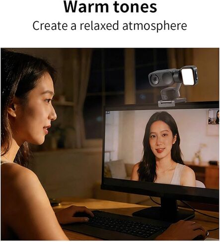 Mini Fill Light for Insta360 Link2/2C/2PRO, Magnetic LED Video Light with 4 Color Temperatures & Stepless Dimming, Portable Camera Light for Live Streaming, Video Recording, Vlogging in Kuwait
