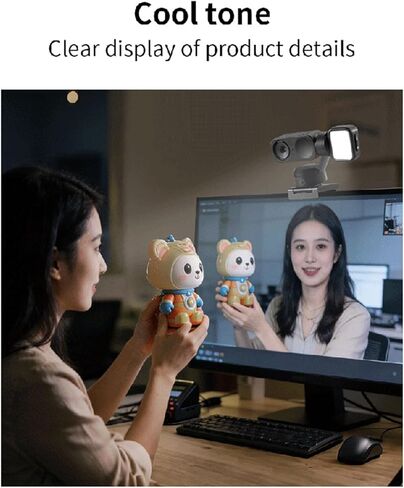 Mini Fill Light for Insta360 Link2/2C/2PRO, Magnetic LED Video Light with 4 Color Temperatures & Stepless Dimming, Portable Camera Light for Live Streaming, Video Recording, Vlogging in Kuwait