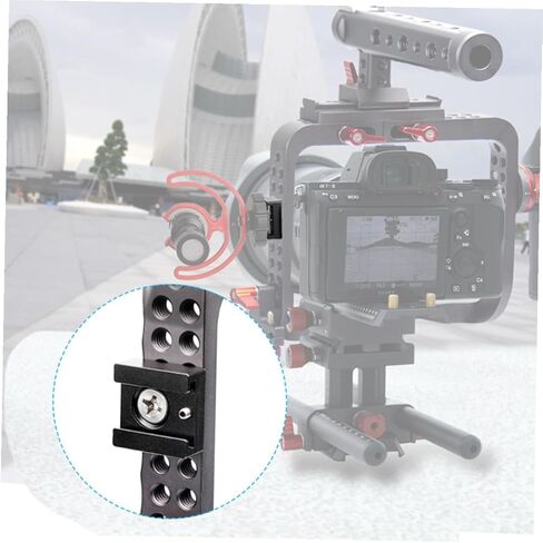 OUNONA قطعتان من دعامة تثبيت محول فلاش للأحذية الباردة لكاميرات DSLR، دعامة فلاش متعددة الوظائف سريعة الفك متوافقة مع حوامل إضاءة التصوير الفوتوغرافي، أسود in Kuwait