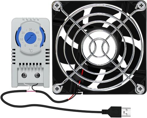 Usb Cabinet 80mm Fan Quiet Cooling Fan Systems with 0-60℃ Temperature Control for Home Theater Cabinets Computer Home Theater Cooling in Kuwait