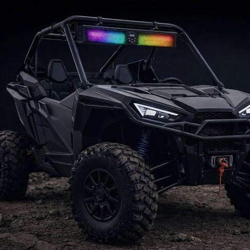شريط صوت Warzone WZS37RGB مقاس 37 بوصة مع بلوتوث - طاقة 1600 واط، نظام 10 مكبرات صوت، إضاءة RGB مخصصة، جهاز تحكم عن بعد - مثالي لـ UTV، ATV، السيارة، الشاحنة، البحرية in Kuwait