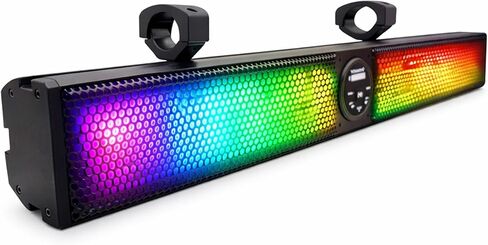 شريط صوت Warzone WZS37RGB مقاس 37 بوصة مع بلوتوث - طاقة 1600 واط، نظام 10 مكبرات صوت، إضاءة RGB مخصصة، جهاز تحكم عن بعد - مثالي لـ UTV، ATV، السيارة، الشاحنة، البحرية in Kuwait