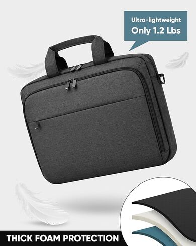 Bulado Laptop Bag with File Organizer, Water-Resistant Laptop Case, 15.6 Inch Multi-Compartment Work Bag for Men and Women, Carry-On for Business Commute Work Travel Trip in Kuwait