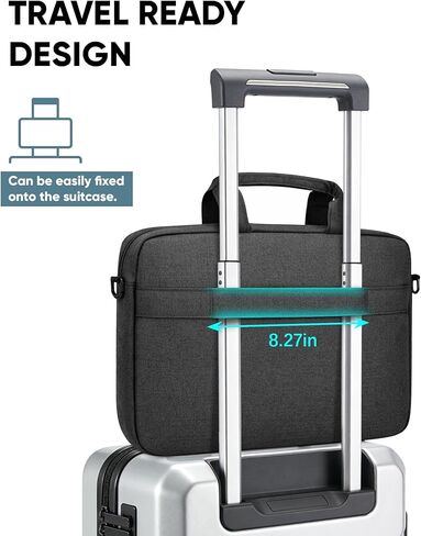 Bulado Laptop Bag with File Organizer, Water-Resistant Laptop Case, 15.6 Inch Multi-Compartment Work Bag for Men and Women, Carry-On for Business Commute Work Travel Trip in Kuwait