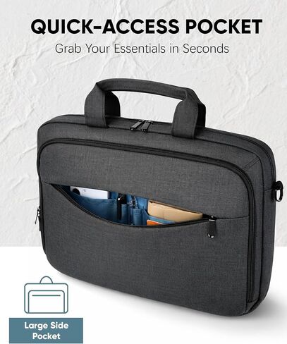Bulado Laptop Bag with File Organizer, Water-Resistant Laptop Case, 15.6 Inch Multi-Compartment Work Bag for Men and Women, Carry-On for Business Commute Work Travel Trip in Kuwait