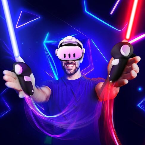 مقابض تحكم DESTEK CB4 متوافقة مع Meta Quest 3/3S، وتجنب جميع أجهزة الاستشعار، ومقابض يد من السيليكون الناعم مع ملاءمة آمنة وزر مغناطيسي متين، وملحقات الواقع الافتراضي in Kuwait