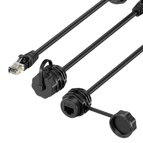RJ45 مقرنة RJ45 ذكر إلى شاحن أنثي كابل مع غطاء IP68 لمقرنة اتصال شبكة Cat6 مع غطاء in Kuwait