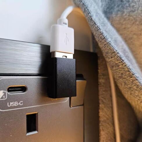 مجموعة من 2 قطعة USB3.0 محول الكوع موسع ذكر إلى أنثى محول يدعم سرعة البيانات 5 جيجابت في الثانية وموصل طاقة بزاوية يمين 15 واط in Kuwait