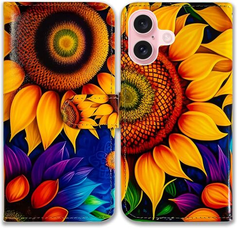 Bcov Case for iPhone 17,Sunflower Bee Flip Phone Case Wallet Cover with Card Slot Holder Kickstand Case for iPhone 17 in Kuwait