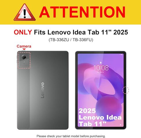 حافظة لوحة المفاتيح Fintie لجهاز Lenovo Idea Tab 11 بوصة / K11 Gen 2 (TB-336ZU/336FU) 2025، غطاء نحيف خفيف الوزن مع لوحة مفاتيح بلوتوث لاسلكية قابلة للفصل، أسود in Kuwait