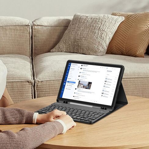 حافظة لوحة المفاتيح Fintie لجهاز Lenovo Idea Tab 11 بوصة / K11 Gen 2 (TB-336ZU/336FU) 2025، غطاء نحيف خفيف الوزن مع لوحة مفاتيح بلوتوث لاسلكية قابلة للفصل، أسود in Kuwait