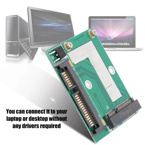 بطاقة محول Mini PCI-E إلى SATA3.0 - محول واجهة نصف ارتفاع 2.5 بوصة لـ 30x50 مم mSATA SSD، لا يتطلب برنامج تشغيل in Kuwait