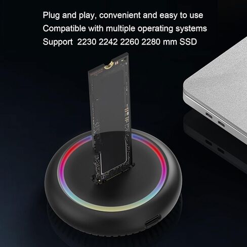 Qinlorgo M.2 NVMe to Type C Adapter, USB 3.1 Gen 2 10Gbps External SSD Enclosure, Plug Play Adapter for M. Key NVMe & B Key SSDs in Kuwait