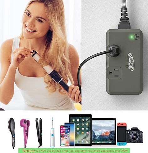 مفتاح الطاقة 230 واط محول الجهد 220 فولت إلى 110 فولت، محول تنحي للسفر مع USB-C و3 منافذ USB، محول طاقة دولي للاتحاد الأوروبي/المملكة المتحدة/الاتحاد الأفريقي/الهند، لفرد الشعر ومكواة تجعيد الشعر. in Kuwait