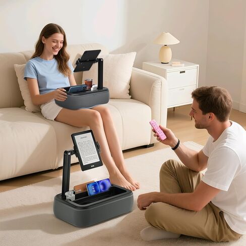 حامل وسادة للكمبيوتر اللوحي، حامل وسادة Kindle مع وعاء للوجبات الخفيفة، حامل كمبيوتر لوحي لوضعه في السرير لأجهزة iPad والهواتف المحمولة مقاس 4.7-11 بوصة. مثالي للقراءة بدون استخدام اليدين، والاسترخاء على الأريكة، والسرير، والكرسي، والأرائك in Kuwait