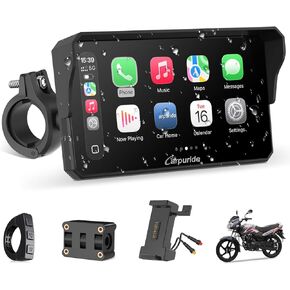 Carpuride W602S PRO Motorcycle Carplay & Android Auto with Type-C Port, 6.25" Motorcycle GPS Navigation System Supports OTA, Car Play Moto Screen with Wired Controller, Dual Bluetooth, Waterproof in Kuwait