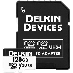 Delkin Devices Drone 256GB microSD Card UHS-I U3 V30 A2 – 190MB/s Read, 155MB/s Write – Designed for Drones, 4K UHD Video, DJI Compatible, microSDXC with Adapter (256GB) in Kuwait