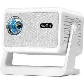 [Now with Netflix & 3500 ANSI] 4K Projector with WiFi and Bluetooth,TOF Real-Time Auto Focus Smart Projector, AuKing Outdoor Movie Home Theater Proyector with Omni-Adjustable Stand(grey) in Kuwait