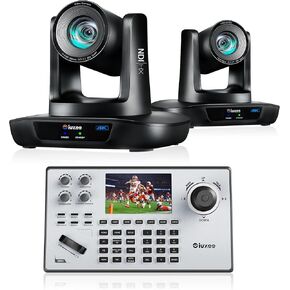 زووم بصري 20X 4K NDI AI Auto Tracking PTZ Bundle UHD20U-4K-AI*2 USB/HDMI/LAN PoE لكاميرا البث المباشر مع عصا التحكم 4D 5 بوصة شاشة LCD NDI في الوقت الحقيقي للمعاينة PTZ وحدة تحكم الكاميرا in Kuwait