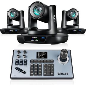 20X زووم بصري NDI 4K AI Auto Tracking PTZ Bundle UHD20U-4KN * 3 USB/HDMI/LAN PoE لكاميرا البث المباشر مع عصا التحكم 4D 2.8 بوصة شاشة LCD PTZ وحدة تحكم الكاميرا in Kuwait