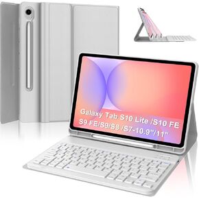 WINCHKING Keyboard Case for Samsung Galaxy Tab S10 Lite/ S10 FE/ S9 FE 5G 10.9 Inch/Tab S9 11 Inch with S Pen Holder,Light Gray in Saudi Arabia