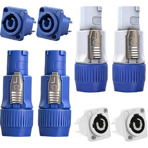 3-Pin Powercon Connector Input/Output Kits - Suitable for Neutrik Powercon Series Chassis Female Jack AC to Male Powercon Plug,for Stage Light LED Screen Audio Equipment Connecto Plugs（4 Sets） in Saudi Arabia
