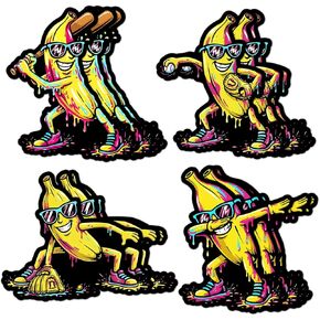 12 PCS Baseball Banana Stickers Pack Funny Sports Drip Neon Sunglasses Cool Hip Hop Street Style Waterproof Vinyl Decals Laptop Water Bottle Phone Skateboard Kids Teens Fan Gifts in Kuwait