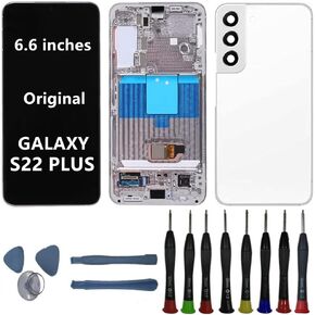 شاشة AMOLED أصلية 6.6 بوصة لهاتف Samsung Galaxy S22 Plus مجموعة محول رقمي لشاشة تعمل باللمس S22plus 5G SM-S906U SM-S906B SM-S906E استبدال الشاشة (مع إطار ذهبي + غطاء خلفي + أدوات) in Kuwait