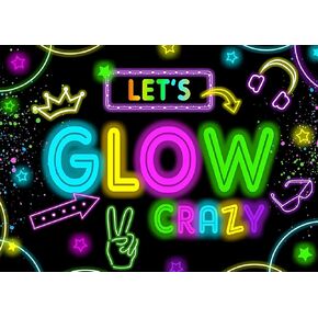 7x5FT Let's Glow Backdrop Vinyl Neon Glow in The Dark Crazy Background for Portrait Studio Props Photoshoot Photography Graffiti Splash Paint Birthday Party Decorations Background in Saudi Arabia