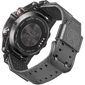 حزام QuickFit من الجلد الناعم مقاس 20/22/26 مم مع فتحات صف مزدوج لـ Fenix ​​5S/5S Plus/5/6S/6S Pro/6/6/7S (43 مم) /7/8/وInstinct 2S/2S Solar (40 مم) - مخيط يدويًا بمحول الكل في واحد ومشبك آمن مزدوج الصف. in Kuwait